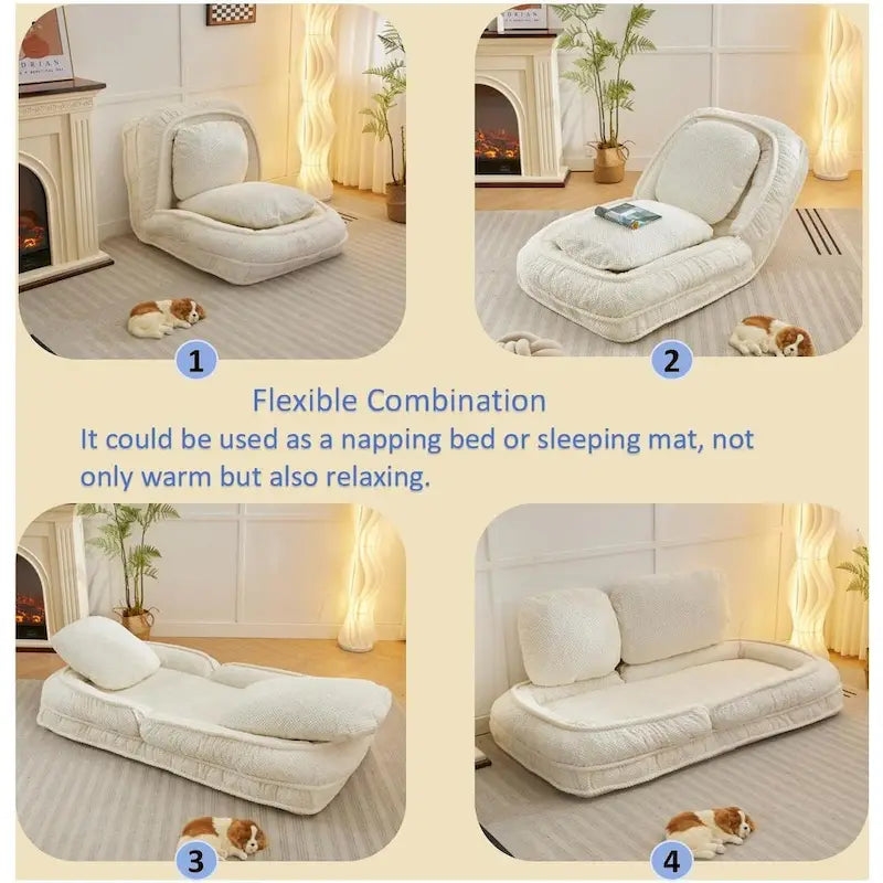Chaise longue regolabile bianca da 47.8 con schienale alto
