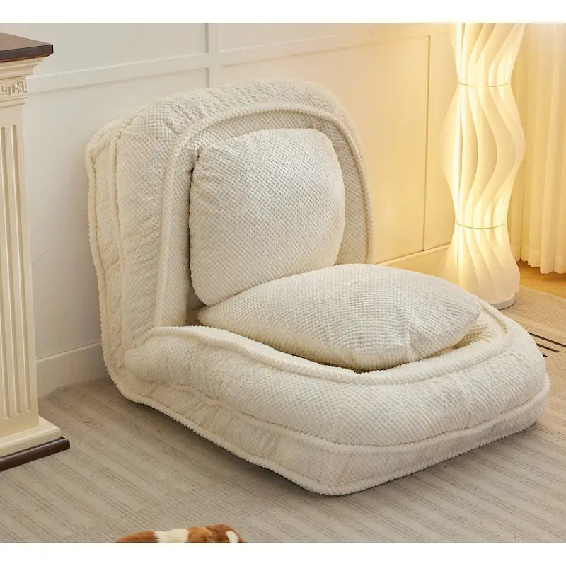 Chaise longue regolabile bianca da 47.8 con schienale alto
