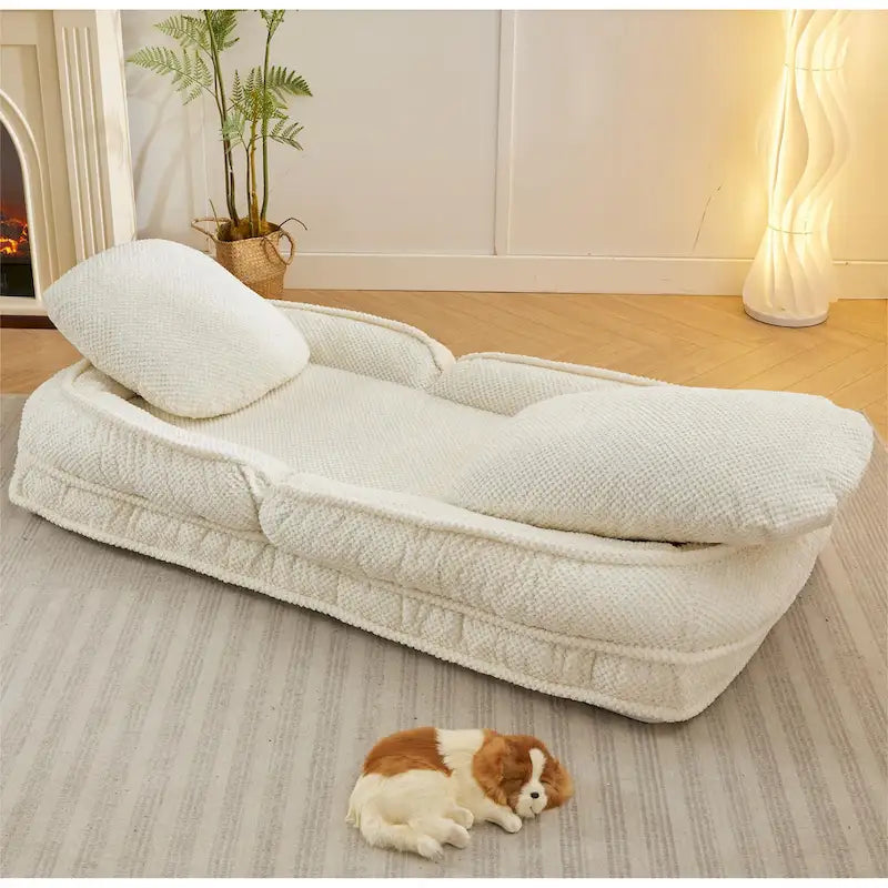Chaise longue regolabile bianca da 47.8 con schienale alto