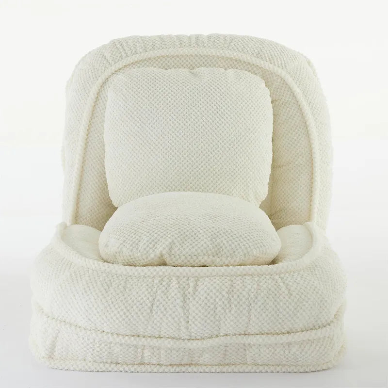 Chaise longue regolabile bianca da 47.8 con schienale alto