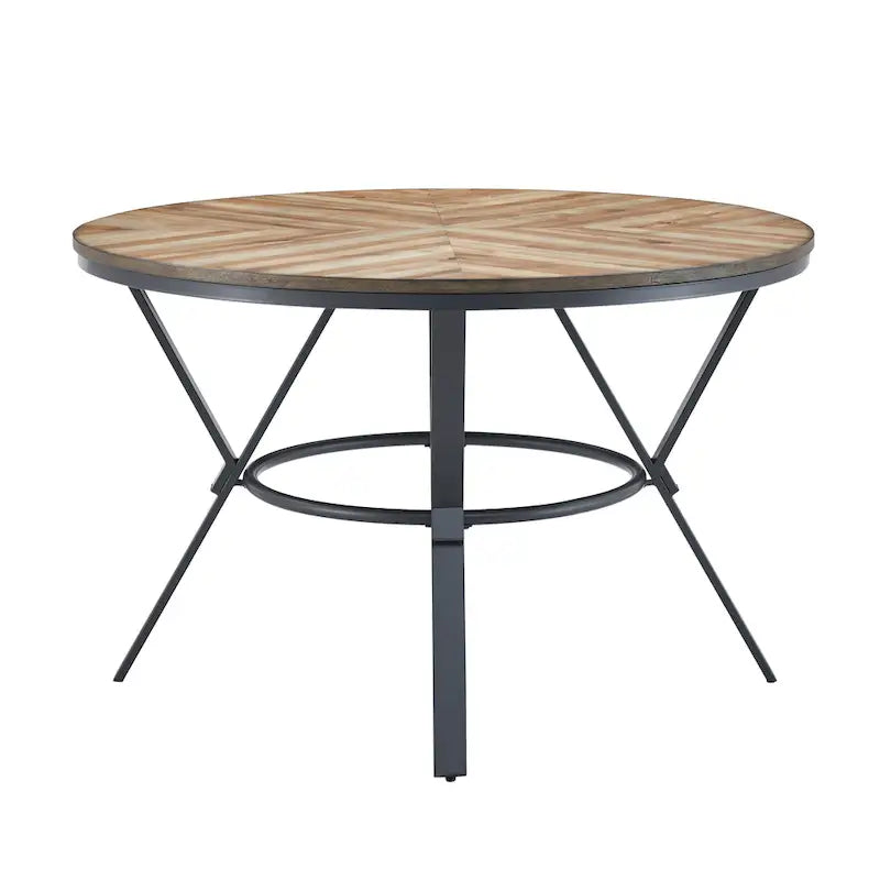 Indoor Dining Round Table With Metal Legs