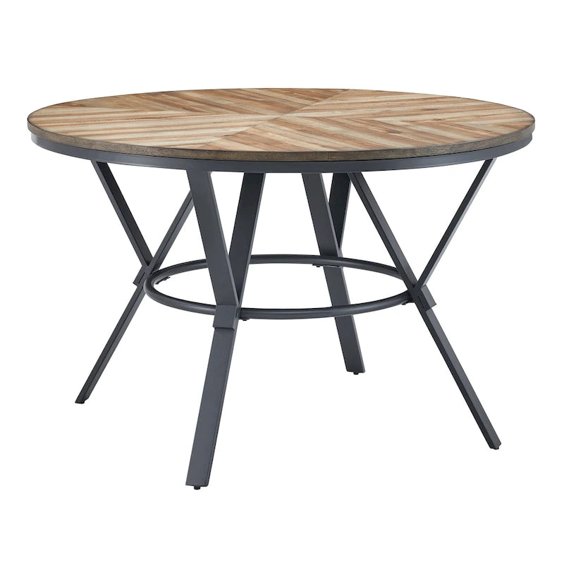 Indoor Dining Round Table With Metal Legs