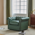 Chesterfield Swivel Club Chair with Deep Button Tufting and 360-Degree Rotation