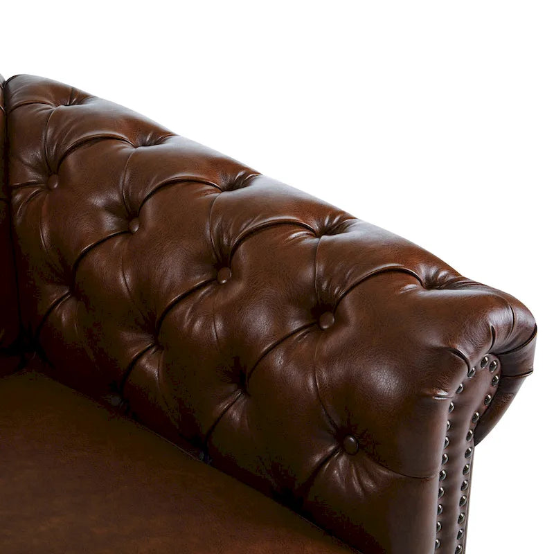 Chesterfield Swivel Club Chair with Deep Button Tufting and 360-Degree Rotation