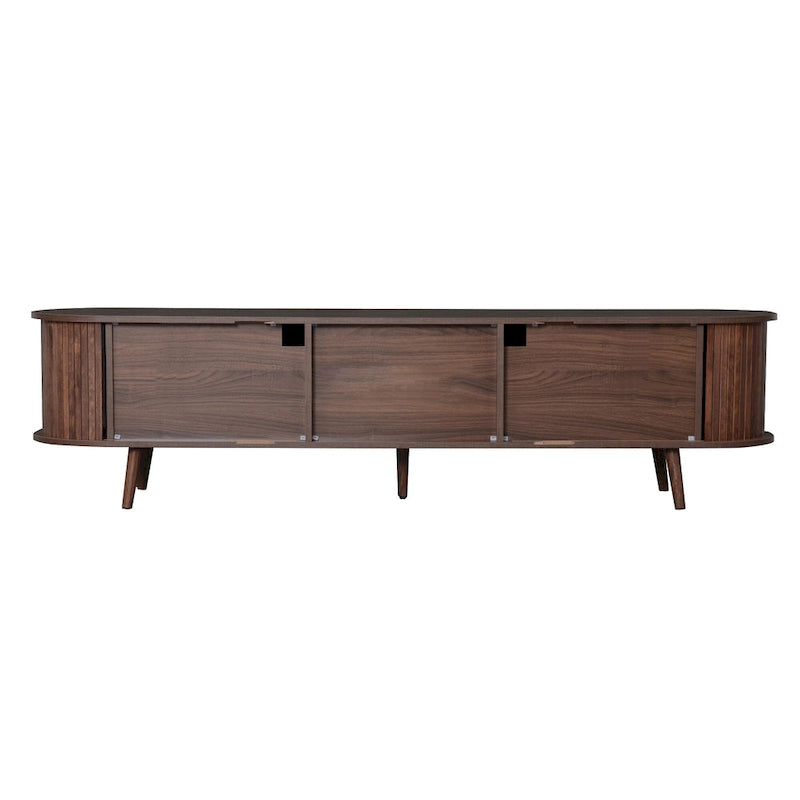 TV-Schrank im Mid-Century-Modern-Stil für 80-Zoll-Fernseher, Entertainment-Center mit Stauraum, Medienkonsolentisch mit 2 Schubladen