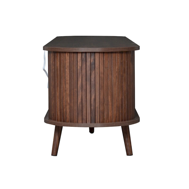 TV-Schrank im Mid-Century-Modern-Stil für 80-Zoll-Fernseher, Entertainment-Center mit Stauraum, Medienkonsolentisch mit 2 Schubladen