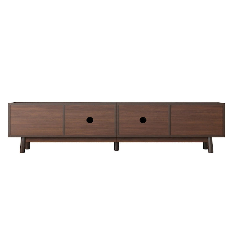 TV-Schrank im Mid-Century-Modern-Stil für 80-Zoll-Fernseher, Entertainment-Center mit Stauraum, Medienkonsolentisch mit 2 Schubladen