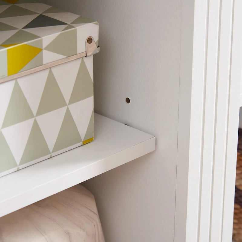 White 66 TV Stand with Large Cabinet & Adjustable Shelves for TVs Up to 65
