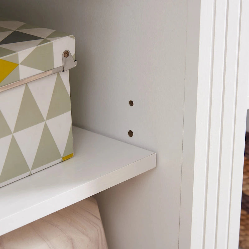 White 66 TV Stand with Large Cabinet & Adjustable Shelves for TVs Up to 65