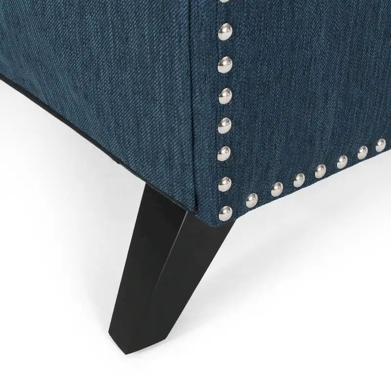 Fabric and Rubberwood Recliner with Nailhead Trim