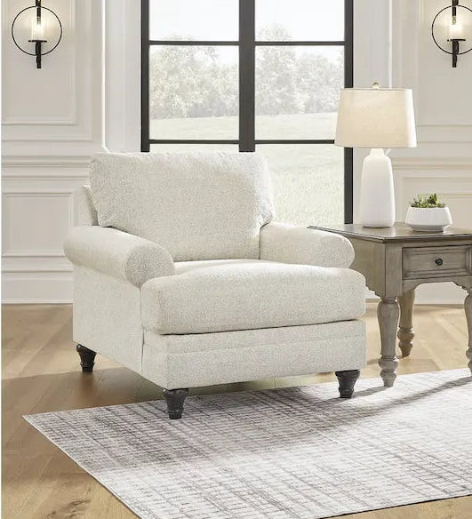 Brown and Beige Transitional Armchair