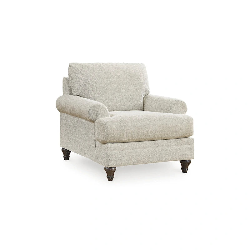 Poltrona in stile transizionale marrone e beige
