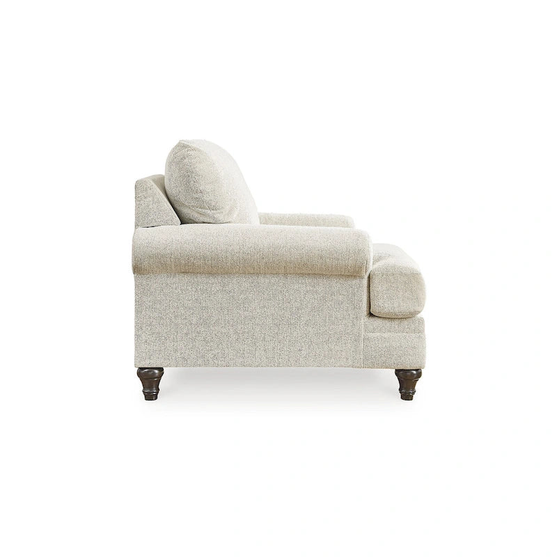 Poltrona in stile transizionale marrone e beige