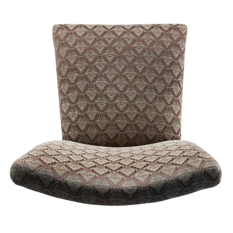 Fauteuil Parson moderne bleu et chocolat à motif damassé