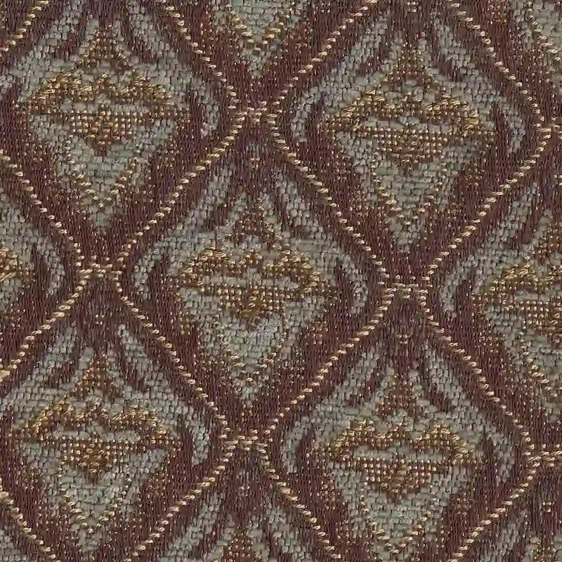Fauteuil Parson moderne bleu et chocolat à motif damassé