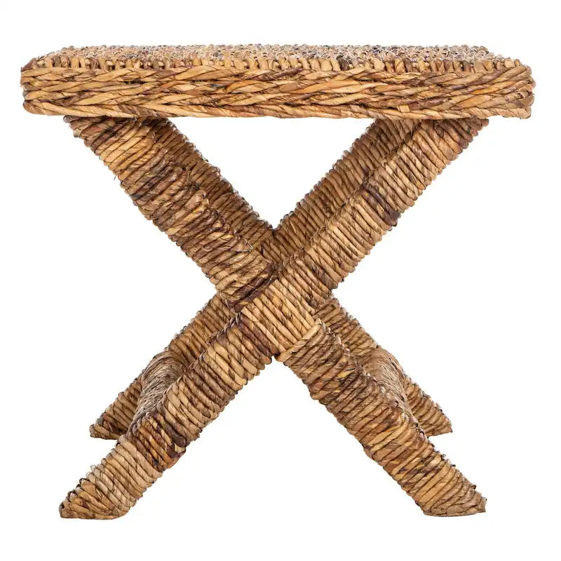Seduta da ingresso a X in vimini naturale intrecciato a mano, 22x22x20 Inch