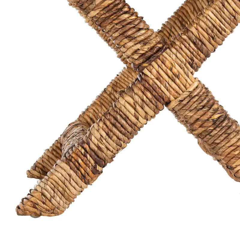 Seduta da ingresso a X in vimini naturale intrecciato a mano, 22x22x20 Inch
