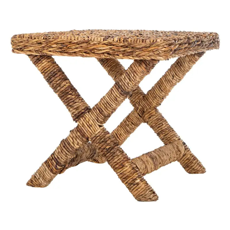 Seduta da ingresso a X in vimini naturale intrecciato a mano, 22x22x20 Inch