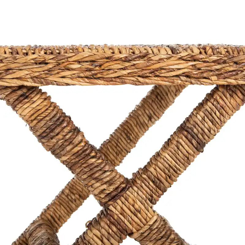Seduta da ingresso a X in vimini naturale intrecciato a mano, 22x22x20 Inch