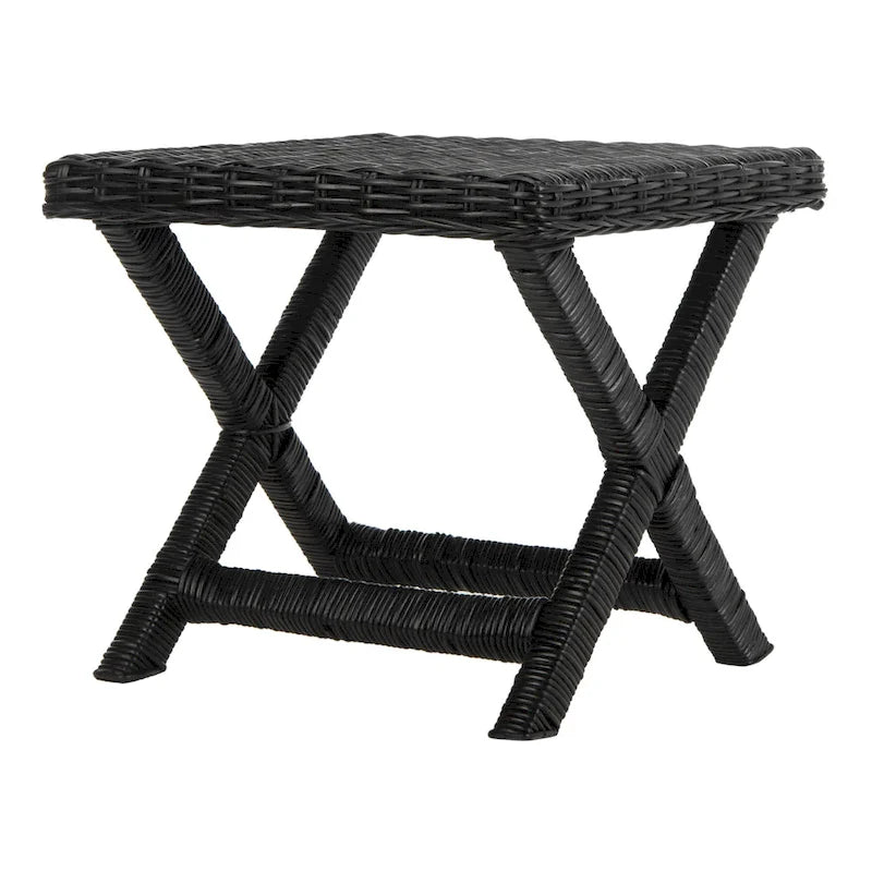 Seduta da ingresso a X in vimini naturale intrecciato a mano, 22x22x20 Inch
