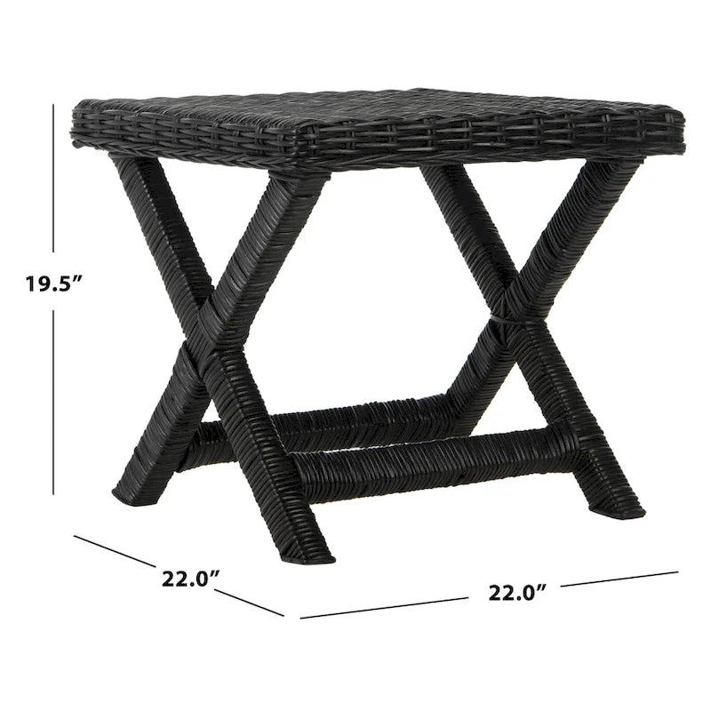 Seduta da ingresso a X in vimini naturale intrecciato a mano, 22x22x20 Inch