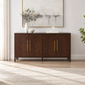 Credenza moderna con ante a motivo spina di pesce e ripiani interni regolabili