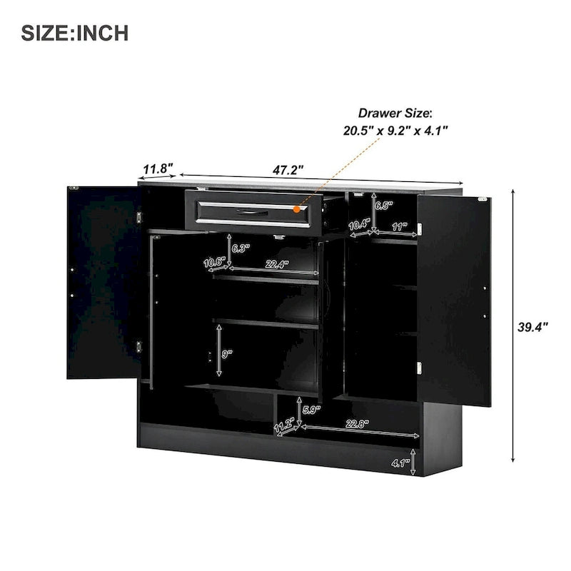 Sleek and Modern Shoe Cabinet with Adjustable Shelves