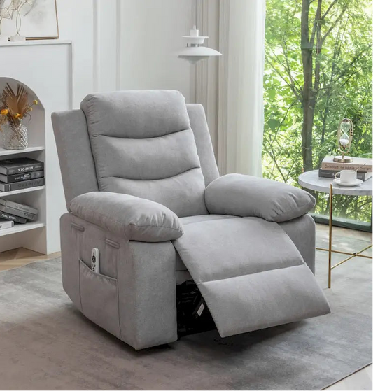 Electric recliner with seat heating and adjustable massage function