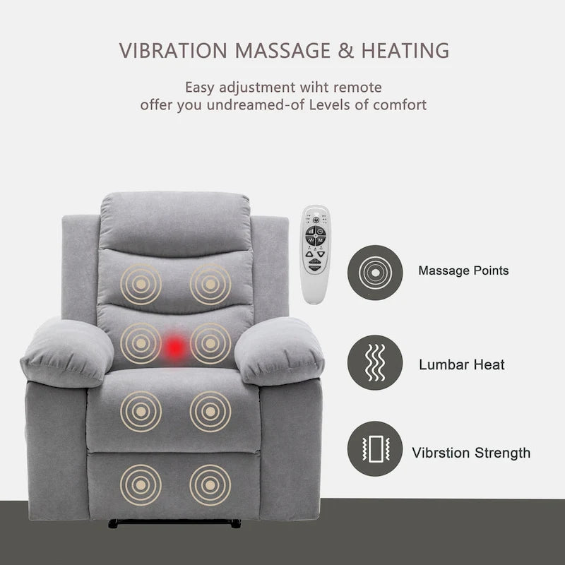 Elektrischer Relaxsessel mit Sitzheizung und verstellbarer Massagefunktion