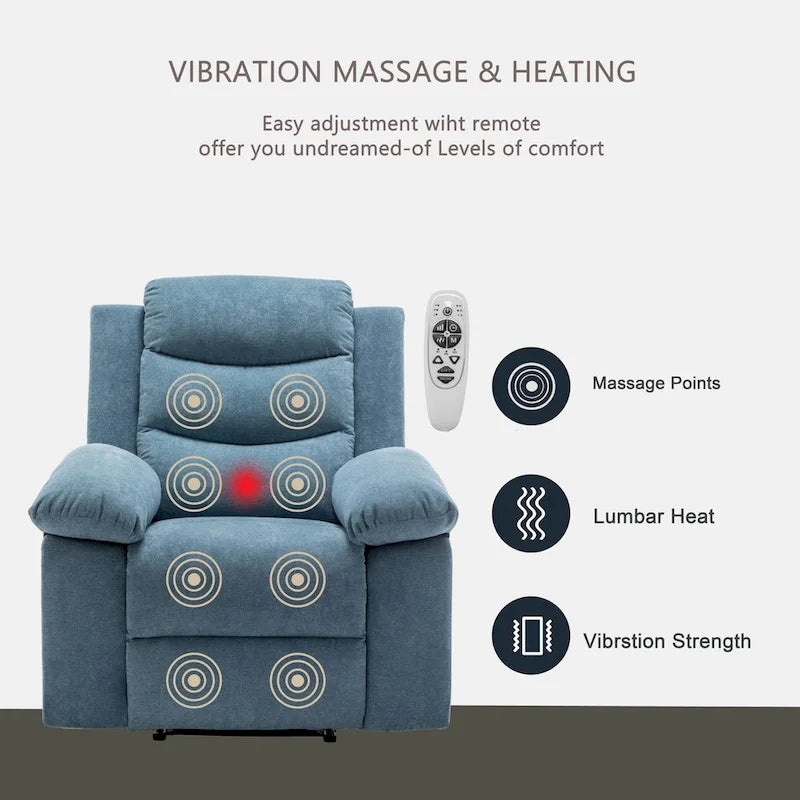 Elektrischer Relaxsessel mit Sitzheizung und verstellbarer Massagefunktion