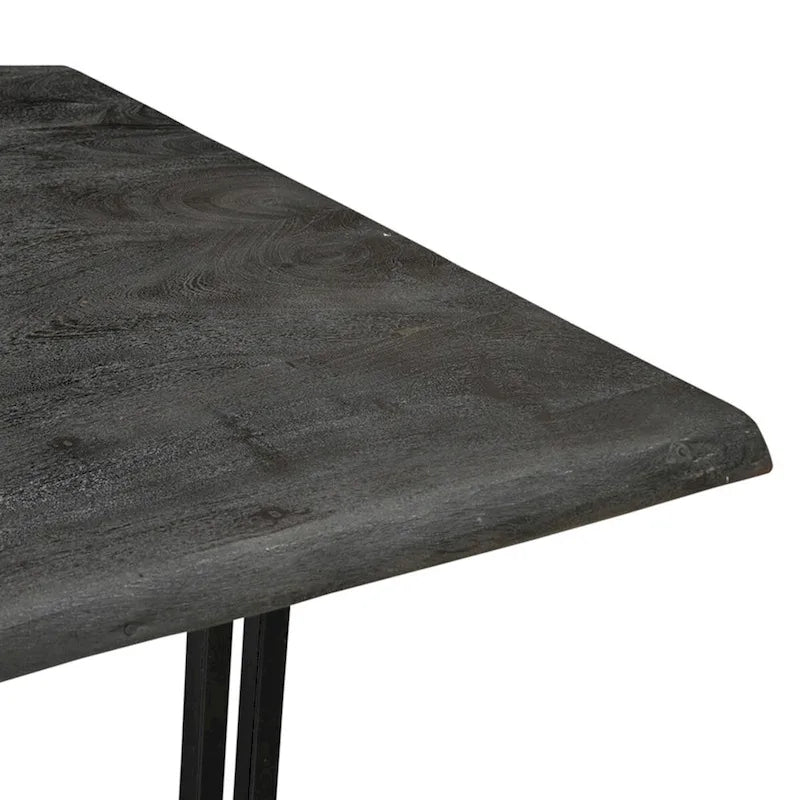 Rustic Solid Wood Rectangular Dining Table in Gray – Seats 4 to 6