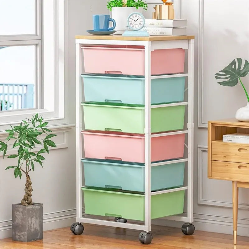 Pojízdný úložný vozík se 6 zásuvkami 12.99D x 16.3W x 34.4H