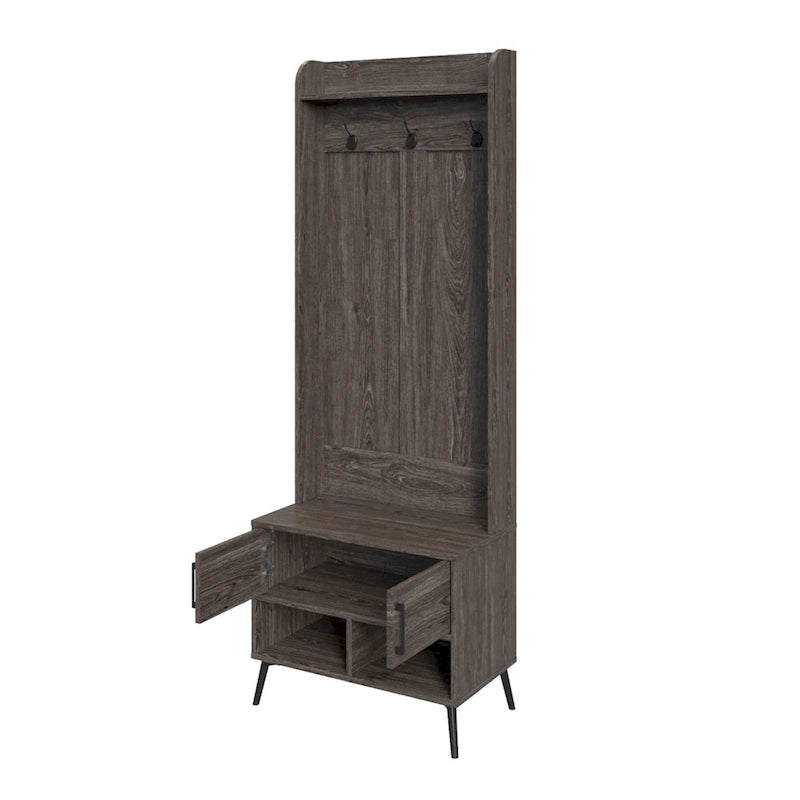 Vestiaire avec banc d'entrée, rangement pour chaussures et patères