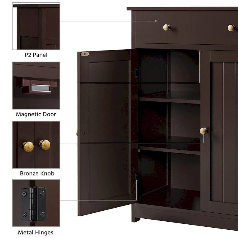Free Standing Bathroom Cabinet with 1 Drawer 2 Doors