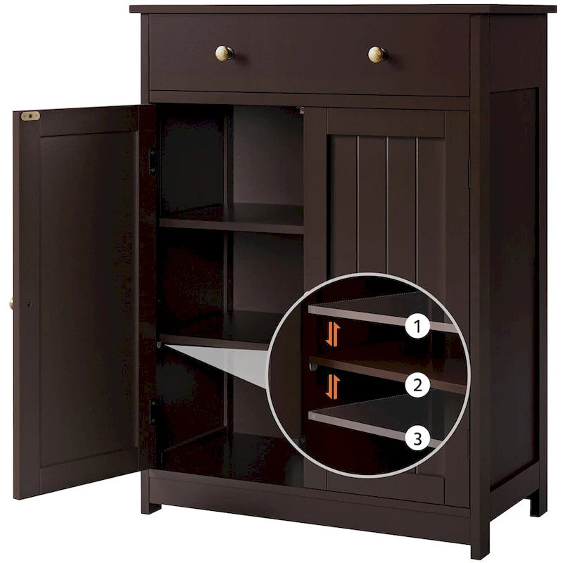 Free Standing Bathroom Cabinet with 1 Drawer 2 Doors