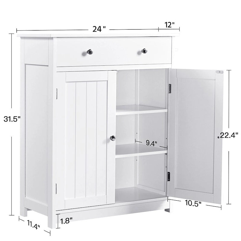 Free Standing Bathroom Cabinet with 1 Drawer 2 Doors
