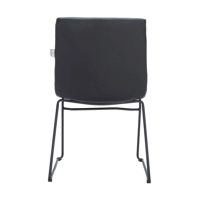 Bürostuhl aus Leder und Polyester mit Edelstahlgestell