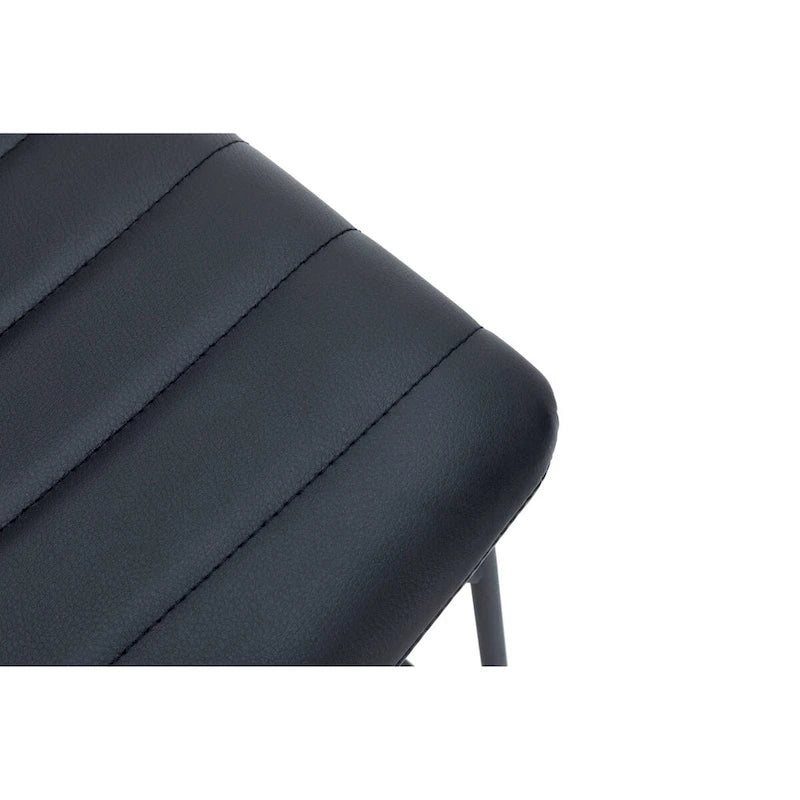 Bürostuhl aus Leder und Polyester mit Edelstahlgestell
