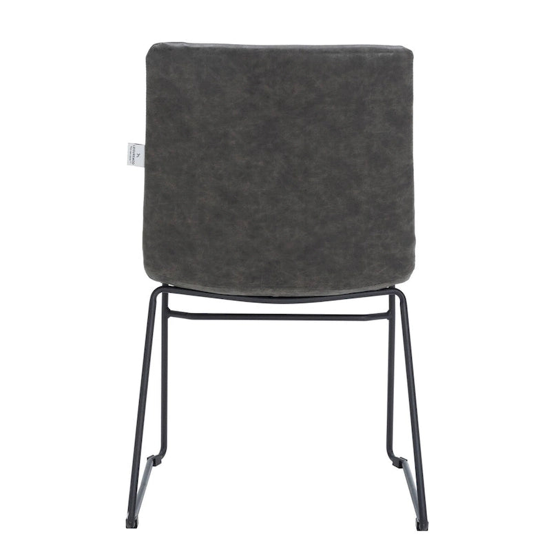 Bürostuhl aus Leder und Polyester mit Edelstahlgestell