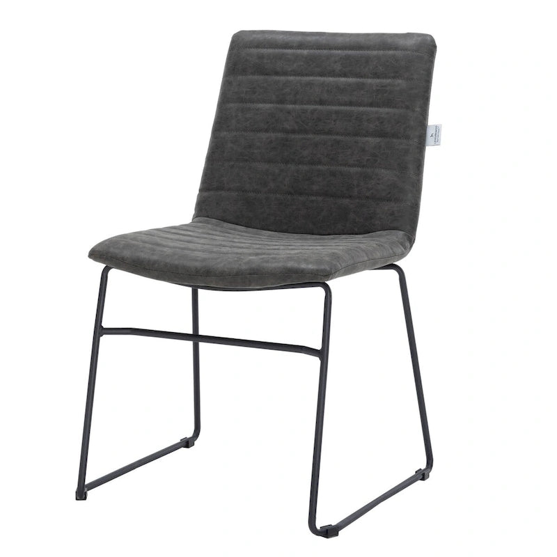 Bürostuhl aus Leder und Polyester mit Edelstahlgestell