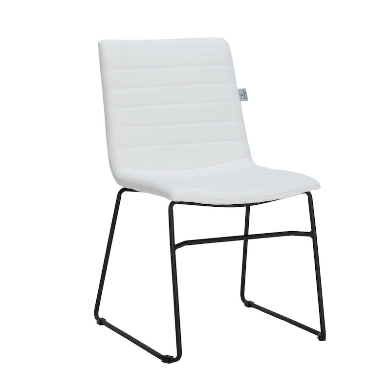 Bürostuhl aus Leder und Polyester mit Edelstahlgestell