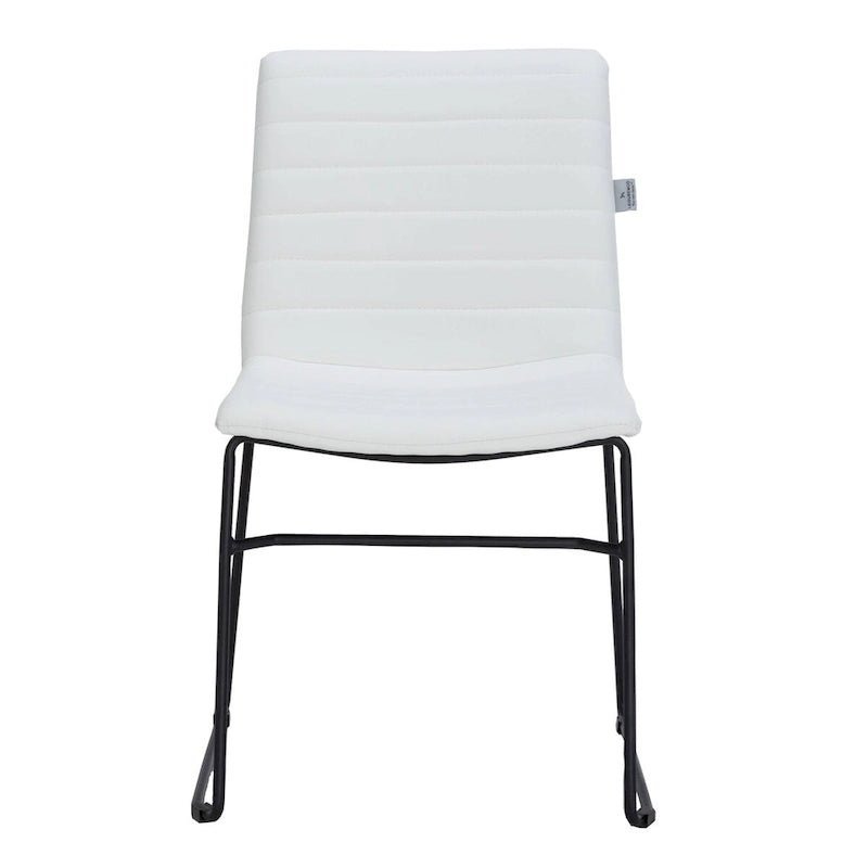 Bürostuhl aus Leder und Polyester mit Edelstahlgestell