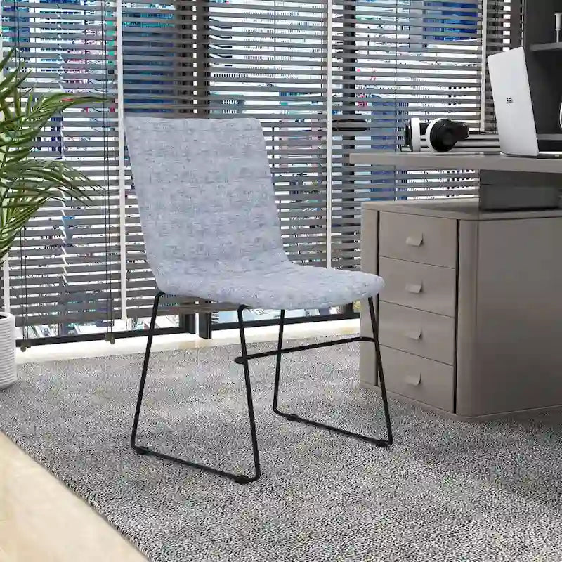 Bürostuhl aus Leder und Polyester mit Edelstahlgestell